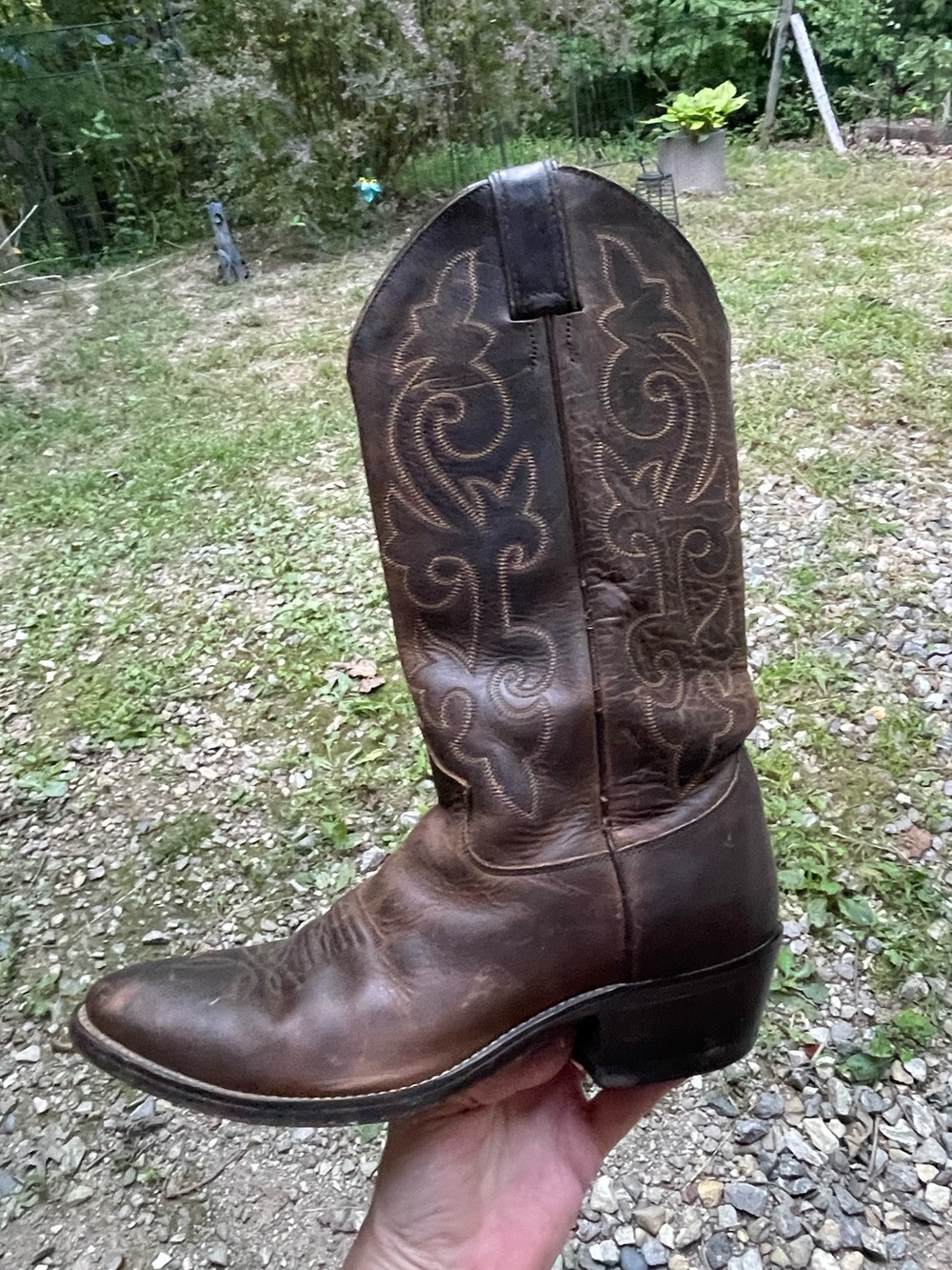 Justin Brown Leather Western Cowboy Boots Size 7 D